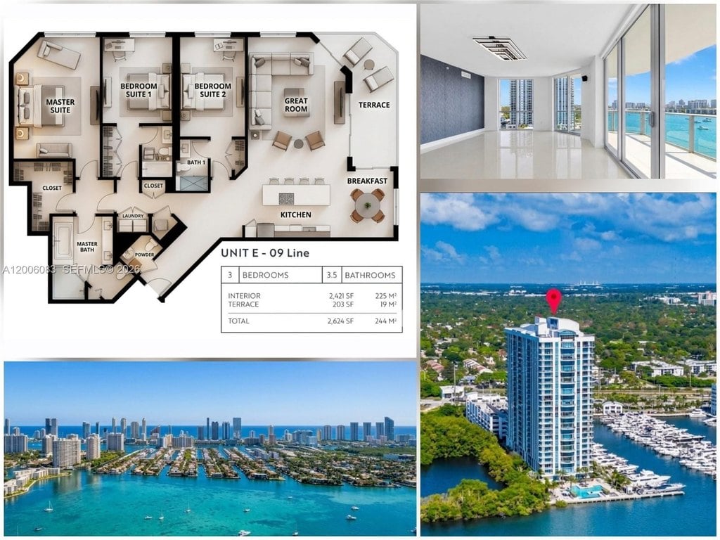 3BR – Condo at 17111 Biscayne Blvd Unit 909