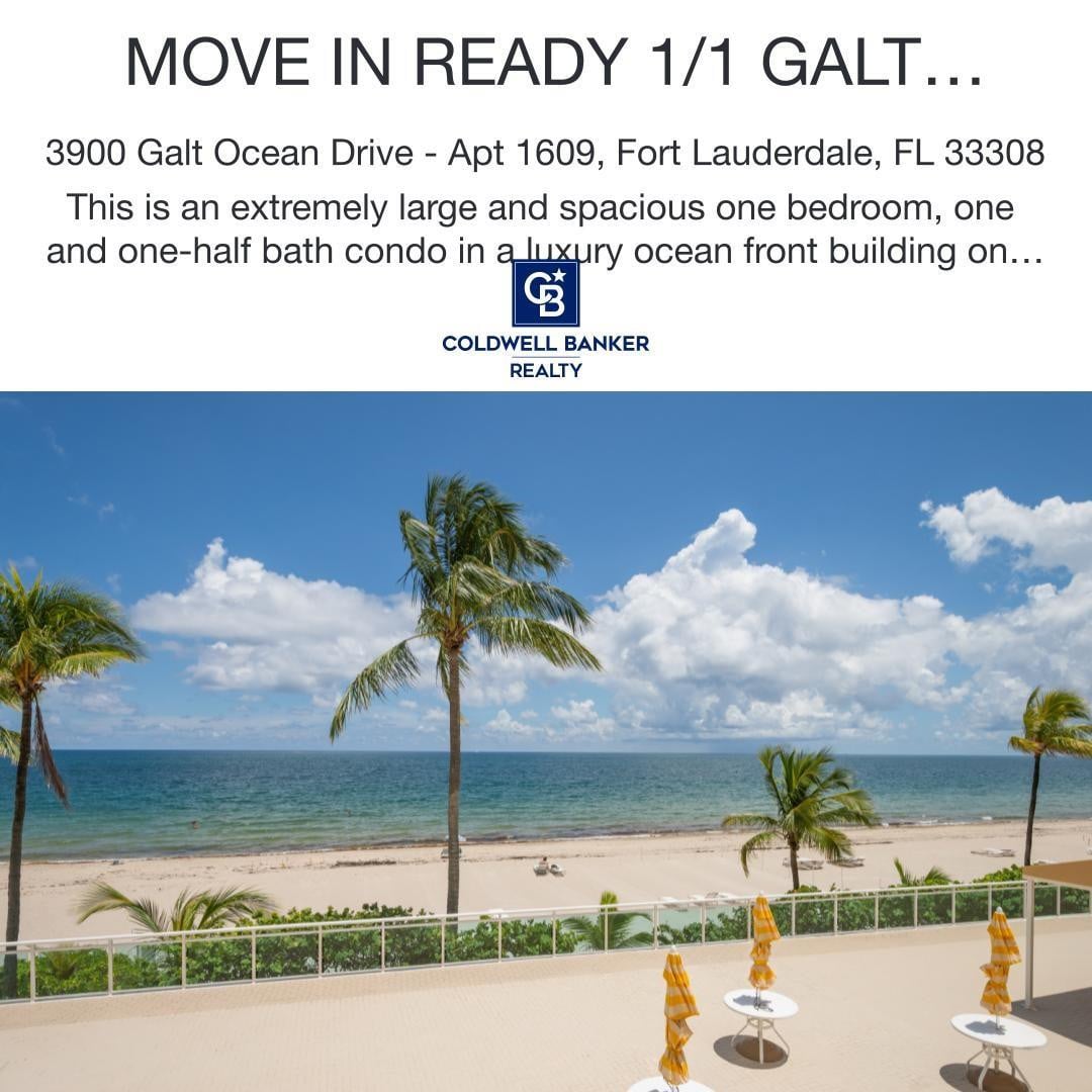 1BR – Condominium at 3900 Galt Ocean Drive #1609